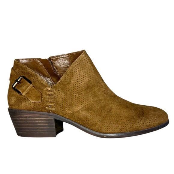 Vince Camuto Parveen Suede Ankle Bootie Chestnut Brown Size 9W - Picture 2 of 8